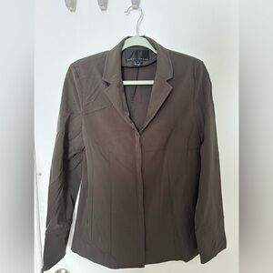 Yansi Fugel Dark Brown Grey Blazer